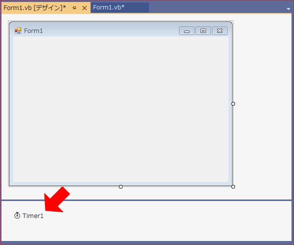Timer�R���|�[�l���g���t�H�[���̉����ɕ\������Ă���
