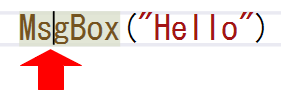MsgBox�̂ǂ����Ƀe�L�X�g�̃J�[�\����������