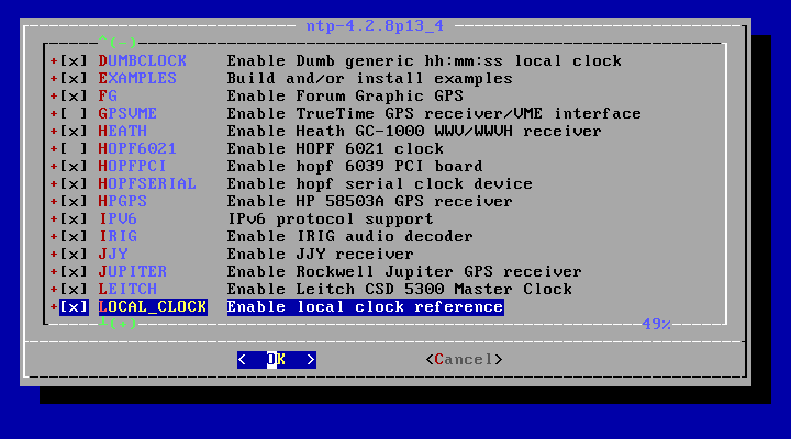 クリックでオリジナルのサイズで開きます 「FreeBSD 12.1 RELEASE」-「/usr/ports/net/ntp」「make config ②」