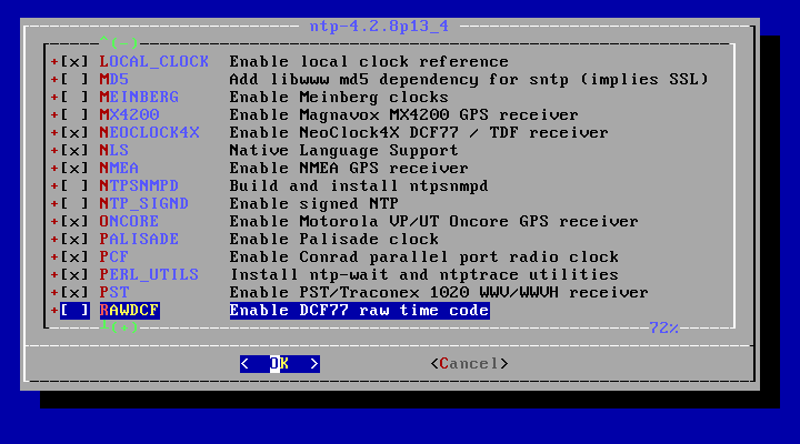 クリックでオリジナルのサイズで開きます 「FreeBSD 12.1 RELEASE」-「/usr/ports/net/ntp」「make config ③」
