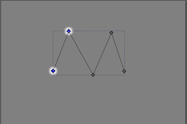 14. 一番左のセグメントの両端のノードが選択される