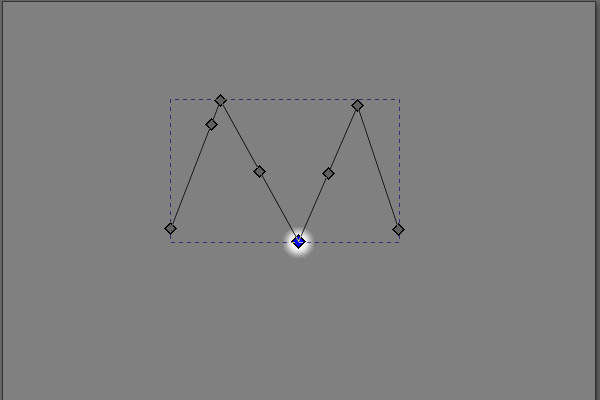 32. 中央部の谷のノードのみが選択される