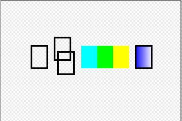1. 7つの矩形のシェイプを作成