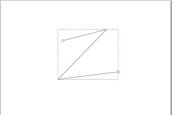 3. クリック位置をつなぐ直線が引かれる