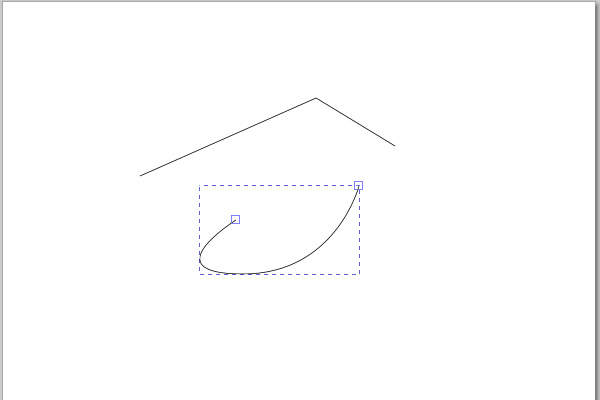 5. クリック位置をつなぐ曲線が引かれる