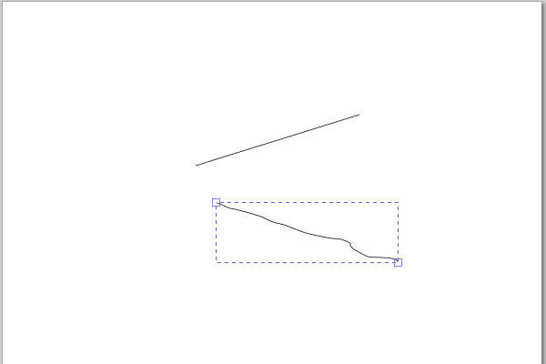 7. マウスカーソルの動きに沿ったフリーハンド線が引かれる
