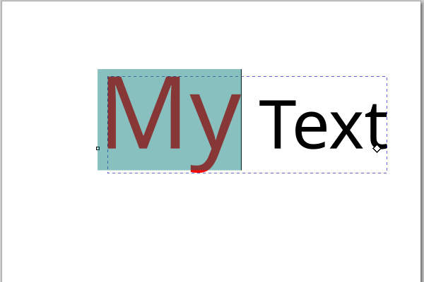 8. 選択中の字だけフィルが赤色になる