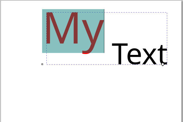 9. 選択中の文字のベースラインが上方に移動する