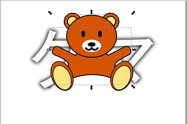 2. 選択ツールに切り替えて顔の土台と胴体を選択する