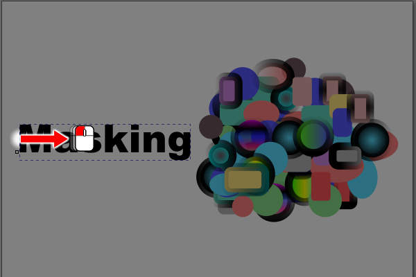 7. テキストの左端からやや右にかけてドラッグ