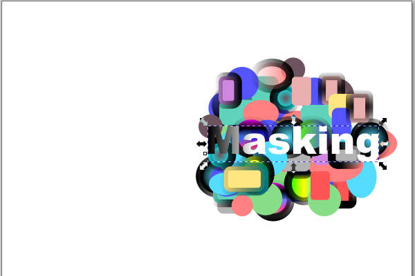 17. テキストをカラフルなオブジェクト群の上に乗せる