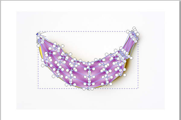 31. 角を移動させてメッシュをバナナの輪郭に合わせる