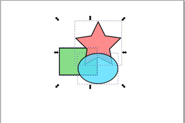 2. オブジェクトを3つとも選択する