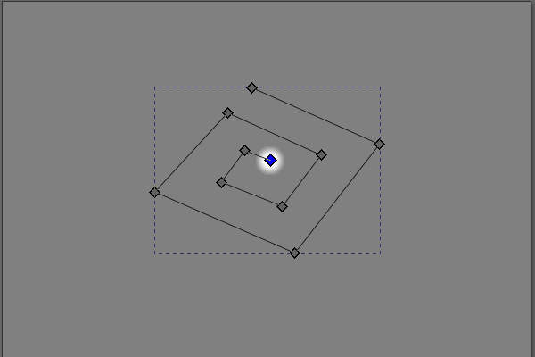 22. 四角螺旋の中心のノードが選択される