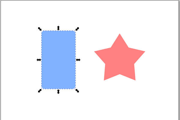 2. 左の矩形のパスを選択する