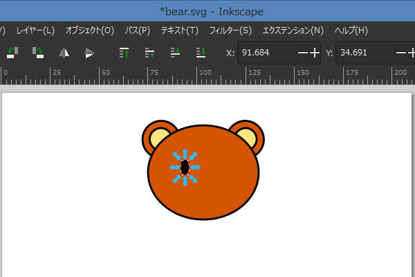 3. 複製された左目用オブジェクト