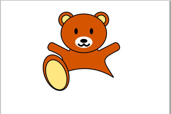 2. 右足の内側の楕円を作る