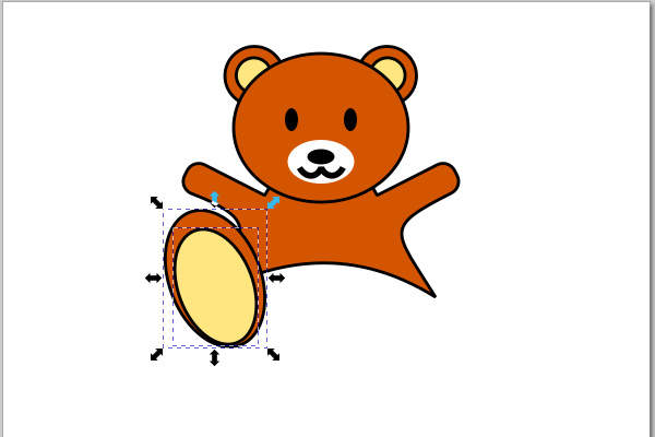 3. 右足の外側と内側を選択する