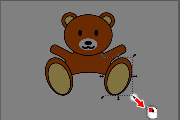 12. 拡大縮小ハンドルをドラッグ