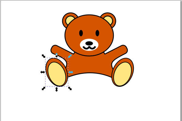 18. 右足と左足が縮小される