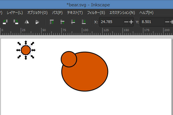 21. 円の境界線が太くなる