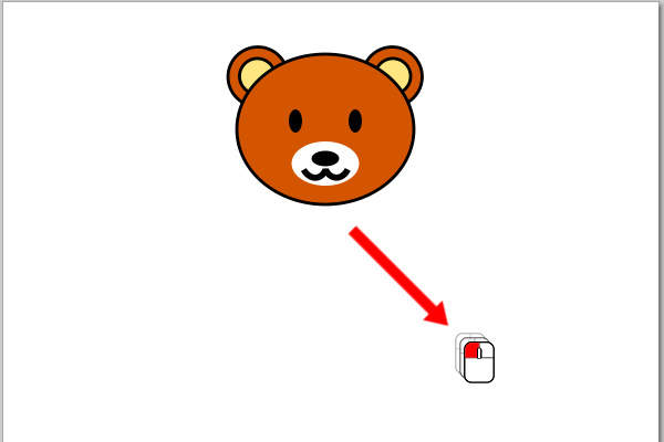 2. 作成したい三角形を囲む円の中心から円周へドラッグ