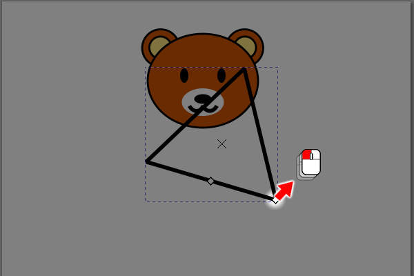 8. 菱形ハンドルをドラッグ