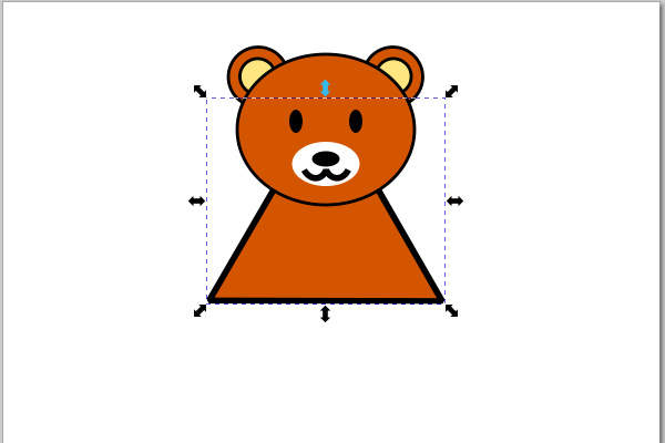 19. 胴体の三角形が顔の土台より後ろに移動する