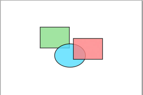 1. 2つの矩形と1つの楕円