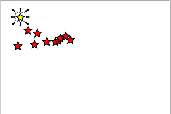 21. 複製先の星形のフィルは変化しない