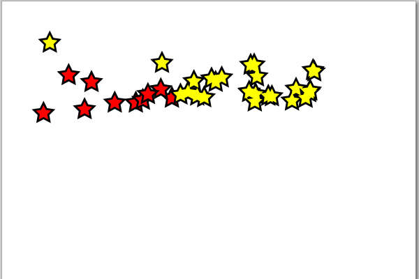 24. 星形が複製される