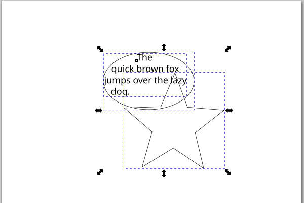 21. テキストが楕円と星形に流し込まれる