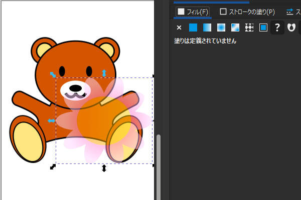 15. "花" レイヤが半透明になる