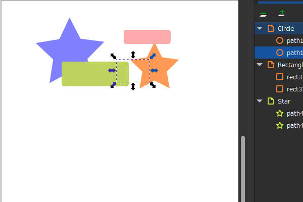 51. "Circle" レイヤのオブジェクトが非表示になる