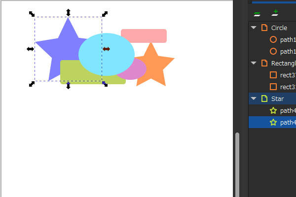 61. 下位の星型のシェイプが選択される