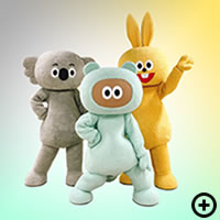 たぬきゅん、ラビやん、コアラさん