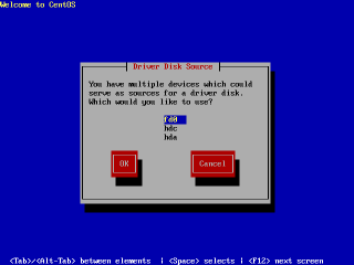 �C���X�g�[���ɗp����h���C�u�̑I�����