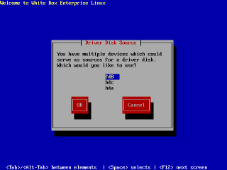 �C���X�g�[���ɗp����h���C�u�̑I�����