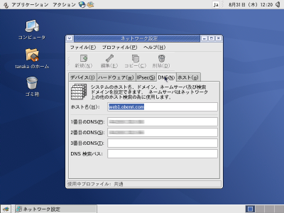 DNS�̐ݒ�E�C���h�E