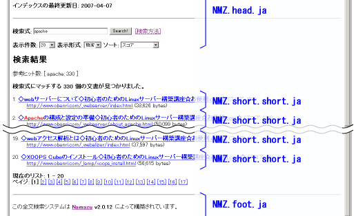 �f�t�H���g��NMZ.result.short.ja�̕\������