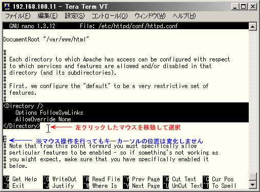 �}�E�X�ŕ�������R�s�[