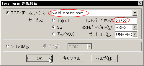 TeraTermPro��WAN��Ԃ���SSH�ڑ������