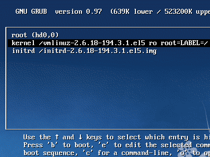 CentOS5�̋N���I�����(kernel�`��I���e�L�[������)