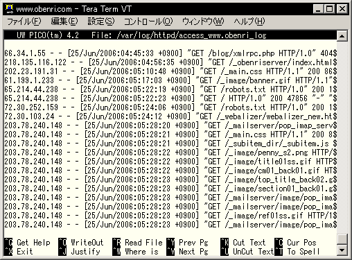 httpd�̃��O�t�@�C���̗�