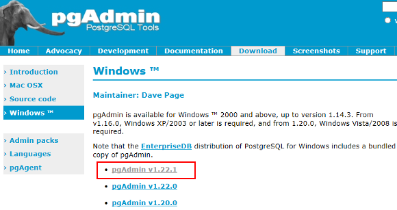 pgAdminダウンロード03