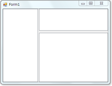 3つの領域に分かれた画面
