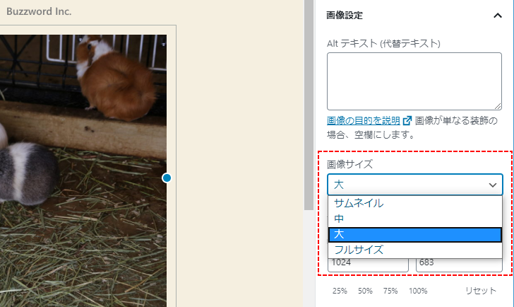「大」サイズや「中」サイズの画像を作成しない(4)