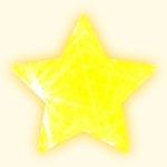 “粒子の軌跡”のロゴ効果の例 - ヒット率:0.30 - 基本色:ffff00 - 背景色:ffce00 gimp-particle-trace-effect-ex-kihonshoku.jpg