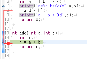 関数の中の処理へ入る(ステップイン) 関数の中の処理へ入る(ステップイン)
