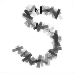 ブラシツールでの描画例(使用ブラシ:Block 01)